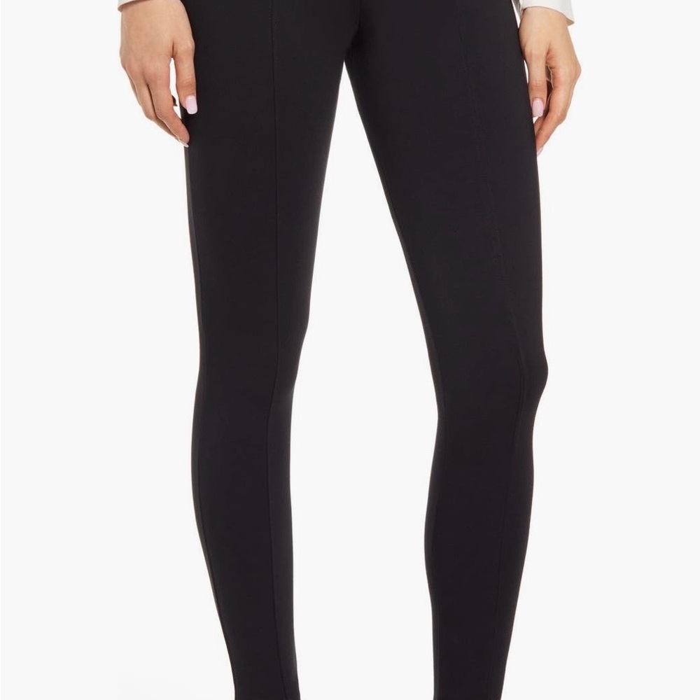 Final Price - Nordstrom - Essential High Waist Pintuck Ponte Leggings - Black - Picture 2 of 6